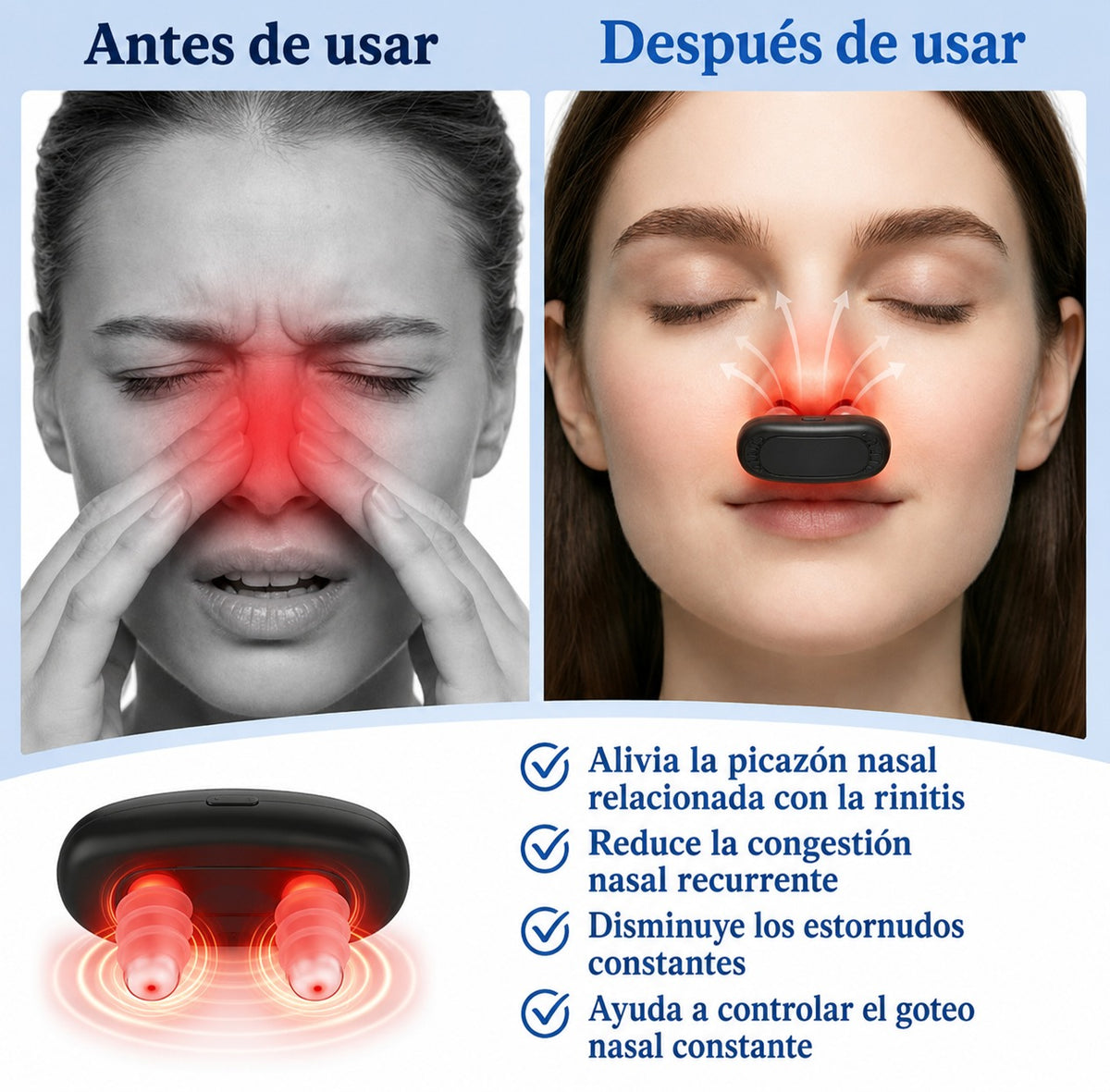 Dispositivo de Terapia Nasal con Luz Roja