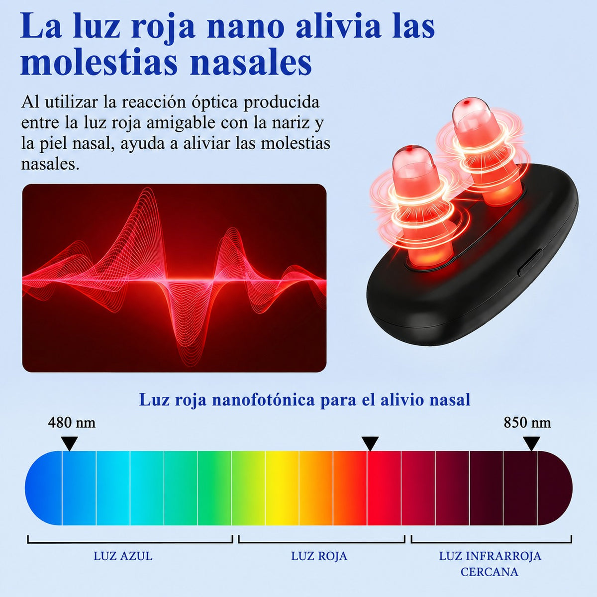 Dispositivo de Terapia Nasal con Luz Roja